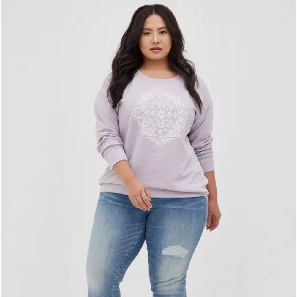 Torrid Drop Shoulder Sweatshirt - Super Soft
Fleece Mandala Purple Yoga 0X 12 L